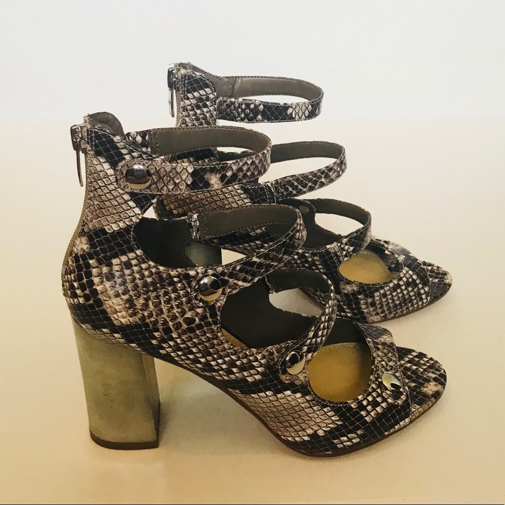 New Marc Fisher Snake Pattern Multi-Strap Heels, … - image 4